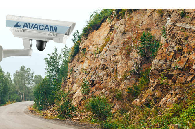 Dispositivo Avacam che punta verso il lato roccioso di una montagna